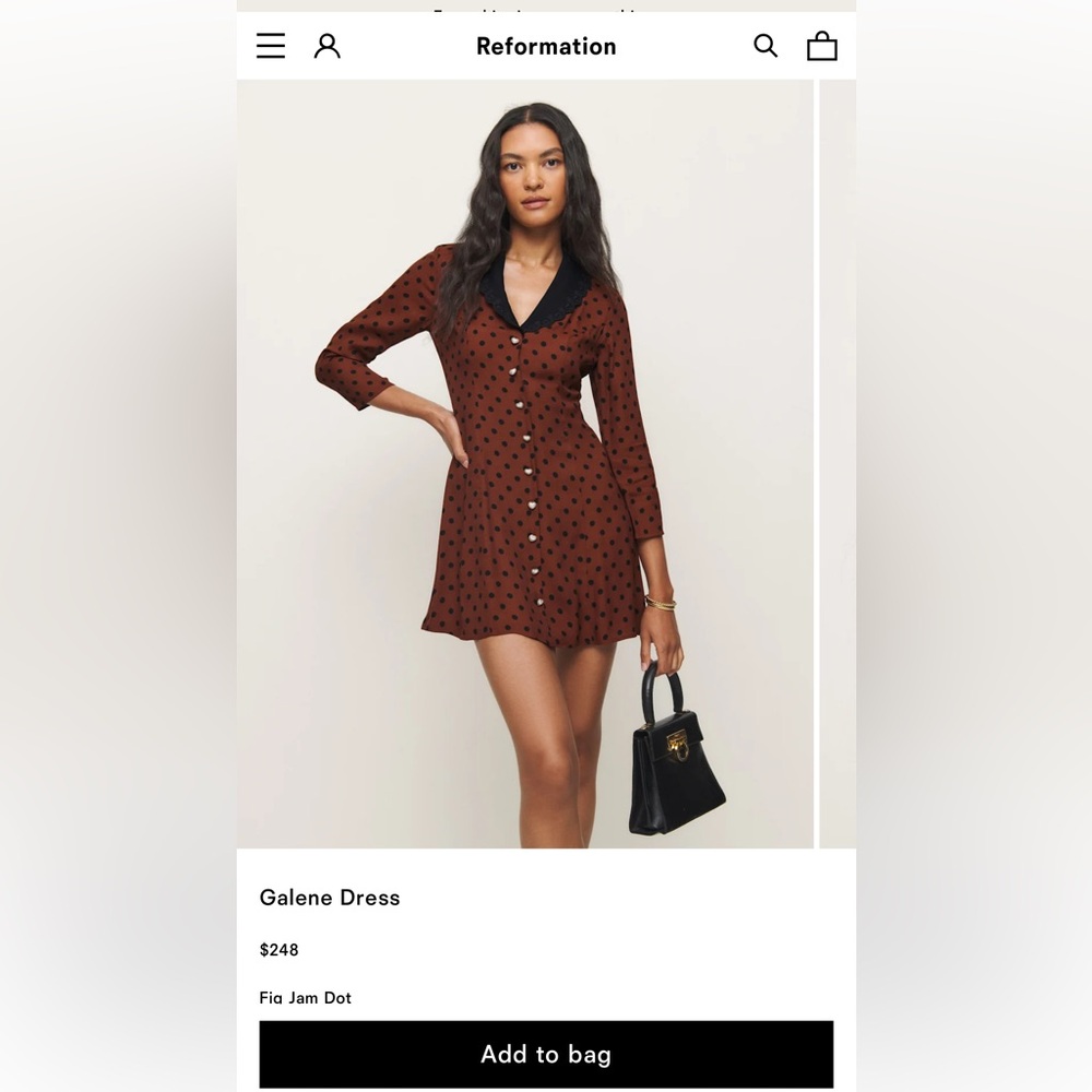 Reformation Galene Polka Dot Dress